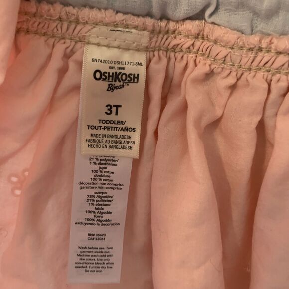 Osh Kosh Vest Bak Overall Jumper Dress 3T Pink Embroidered - Picture 7 of 7